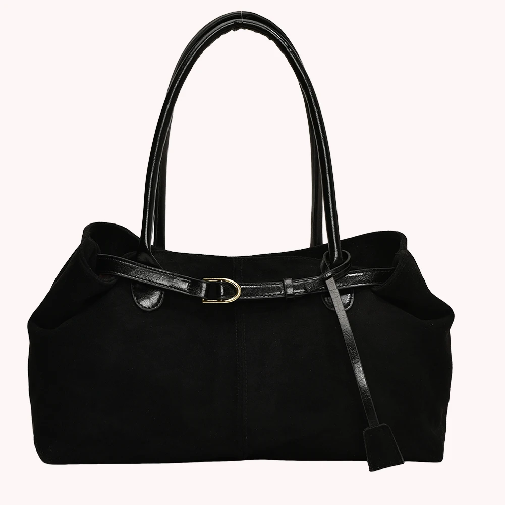 

Women PU Casual Tote Handbag Large Capacity Stylish Shoulder Purse Solid Color Simple Commuting Bag Trendy Work Bag