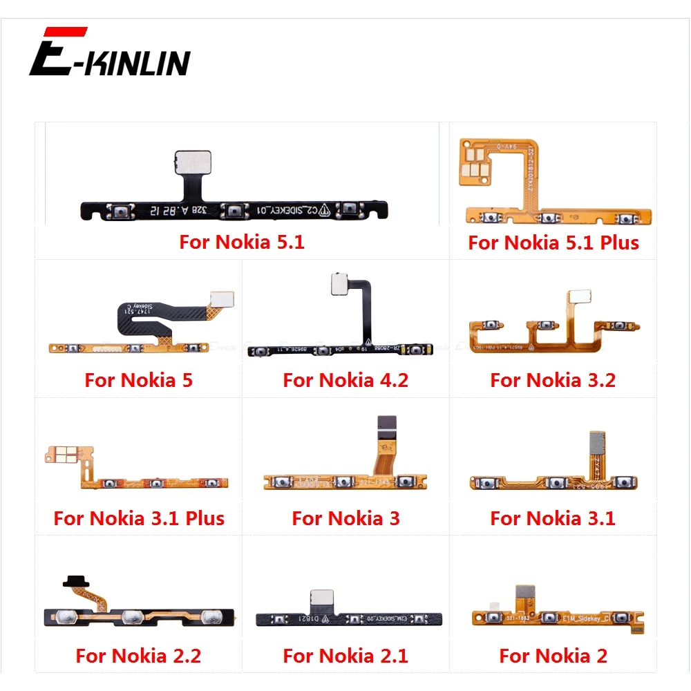 Volume Button ON OFF Key Mute Switch Power Silent Flex Cable For Nokia 5.1 3.1 Plus 2 2.1 2.2 3 3.2 4.2 5 Repair