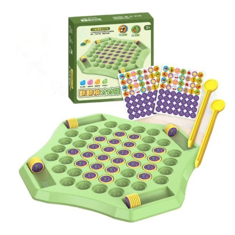 Q39E Fun Flipping Chess Memory Game Animal Fruit Pattern Memory Flipping Chess Matching Game for Kindergarten Gathering Activity