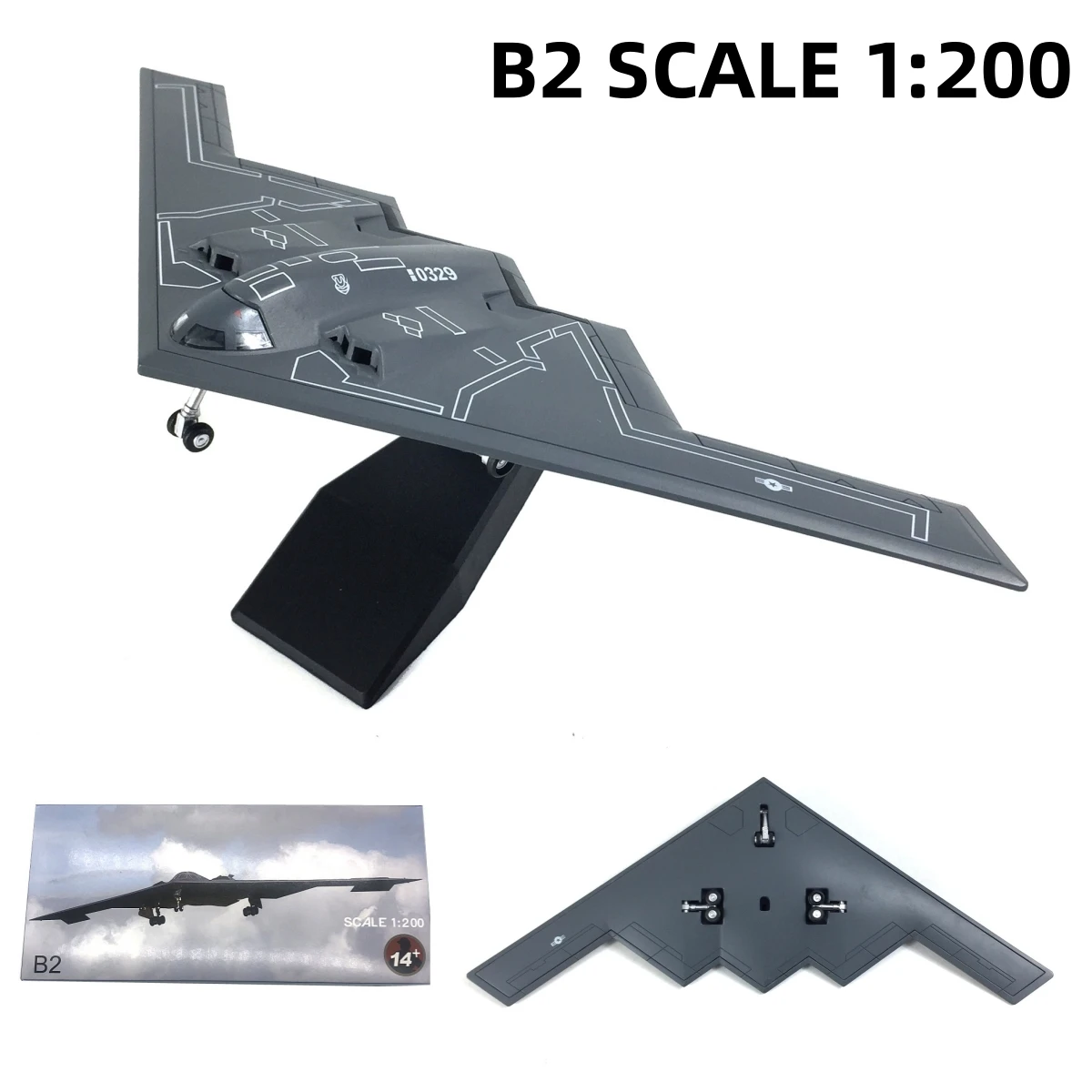 

Масштаб 1/200 US B2 Stealth Bomber из сплава, имитация статической модели самолета для демонстрации коллекций или подарка, сувенирная игрушка-самолет