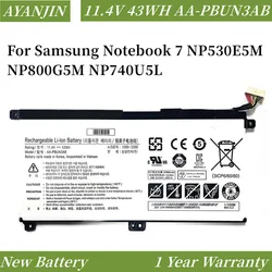 Samsung Notebook 7、AA-PBUN3AB、11.4v、43wh、np530e5m、np800g5m、np740u5lの交換用バッテリー