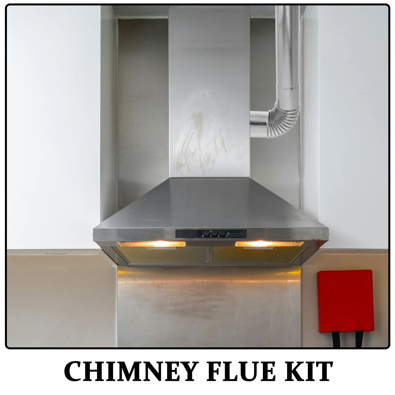 3Pcs Metal Vent Straight Tube Stainless Steel Chimney Flue Pipe with Elbow Adapter Easy Install Smooth Surface Safe