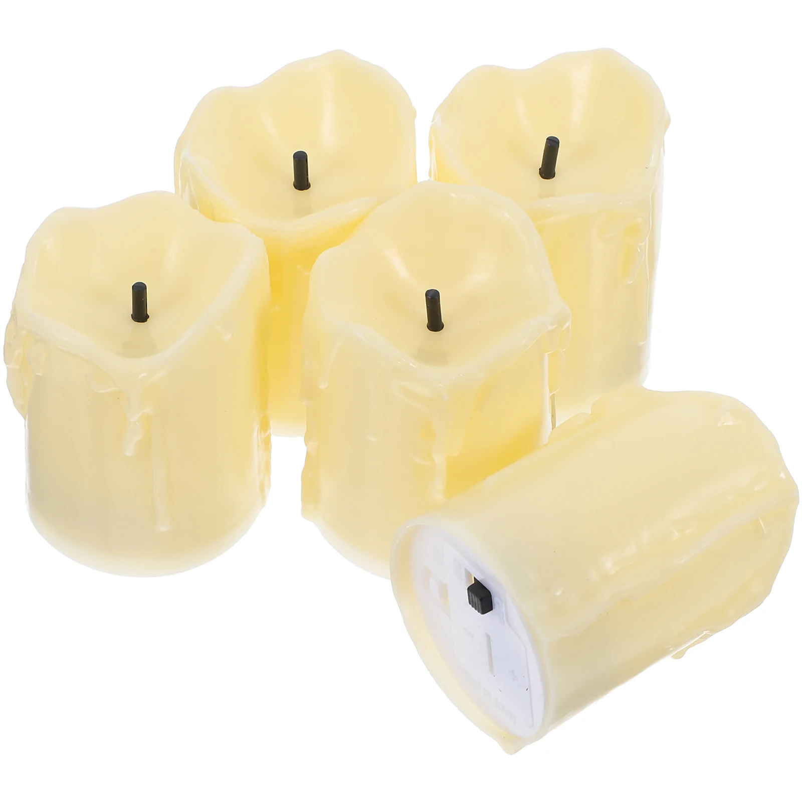 

5pcs Led Flickering Lamps Flameless Operated Eco Friendly Long Lasting Decorative Night Light For Party Home Bar