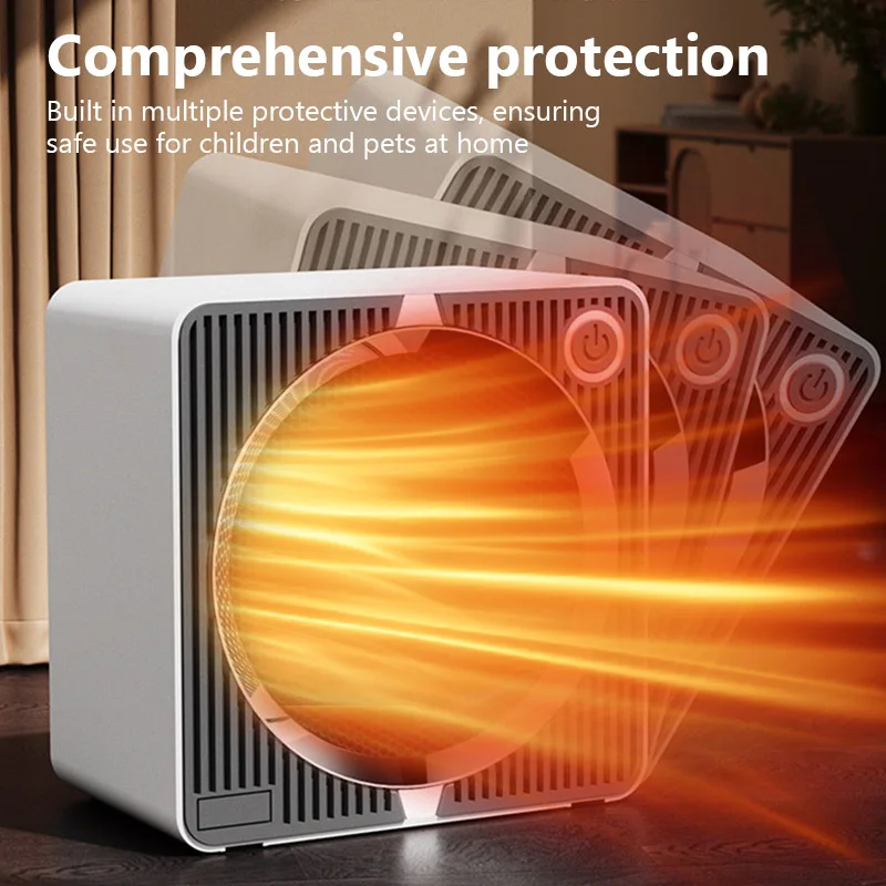 Electric Heater 500W Low-power Fan Heater PTC Ceramic Heating Home Small Sun Heater Intelligent Warm Hot Air Blower For Winter