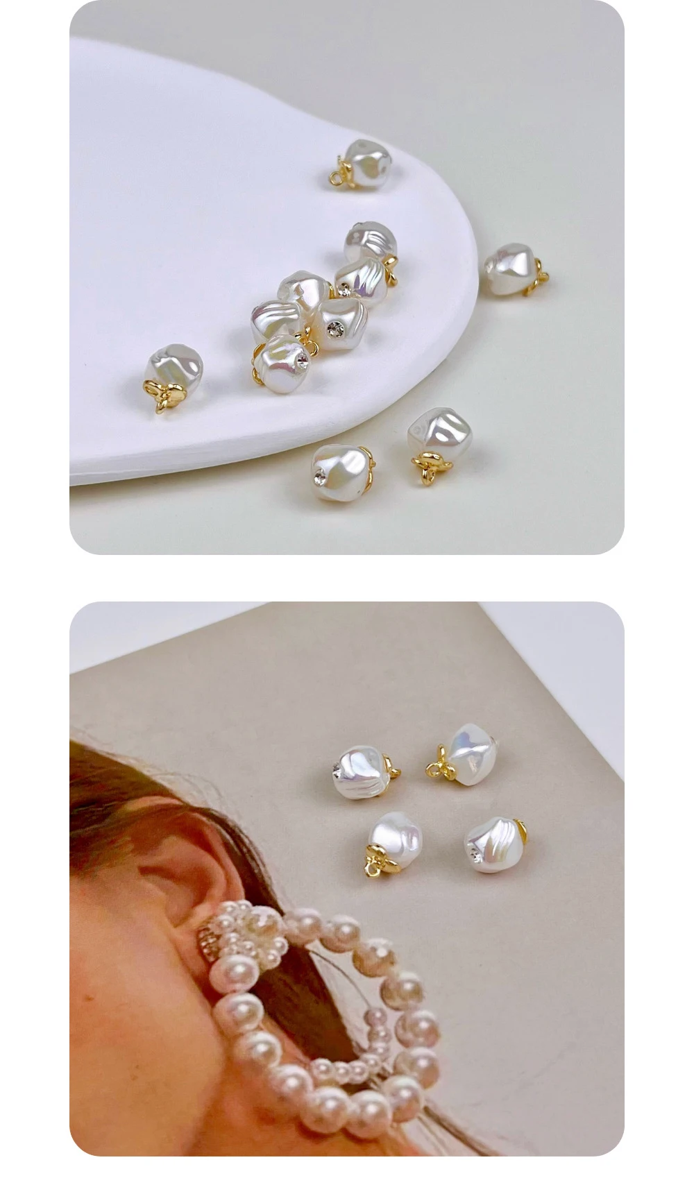 10 stücke Perle Knopf Mode Nähen Kleidung Tasche DIY Handwerk Hochwertige Künstliche Perle Metall Dekorative Knopf Zubehör – Detail 8