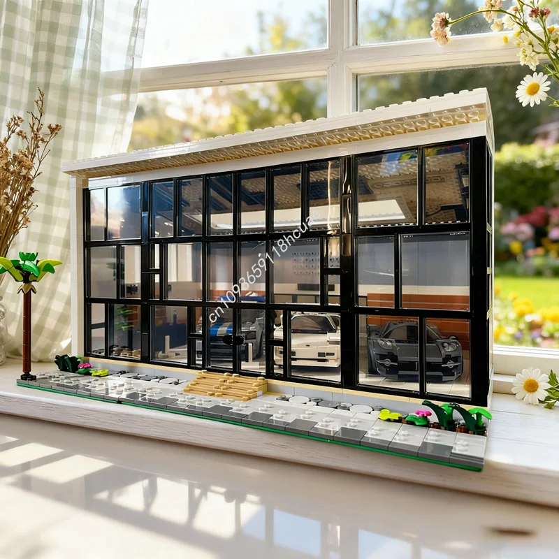 

1116pcs MOC Supercar Showroom Car Dealership Creator Model Building Toy Blocks Assemble Idea Christmas Gifts Brick Kids Birthday