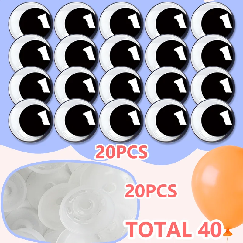 20 Sicherheitsaugen, Ty Halbmondaugen, 12-30mm Plastikaugen, Geeignet für Stofftiere, Strickaugen, DIY-Bastelarbeiten – Detail 1