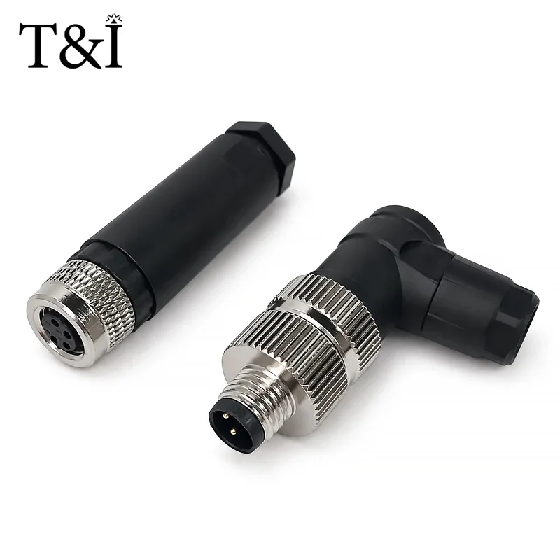M8 A Coded Field Wireable Connector IP67 Waterproof 3 4 5 6 8 Pin Solder Male Female Straight Right Angle Sensor Cable Plug