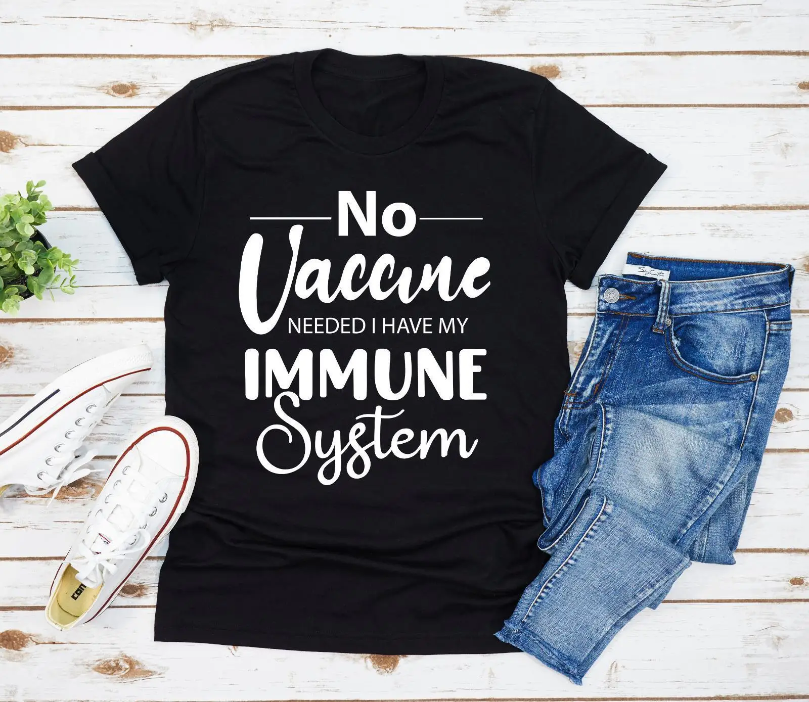 Unvaccinated Not Vaccinated Shirt T-Shirt I Trust My Immune System XL L M