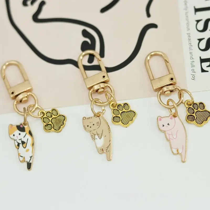 

Cute Cat Keychain Cat Kitten Pets Charm Pendants Creative Lovely Kitty Keyring Adorable Cat Keyring Cat Kitten Pets Charm