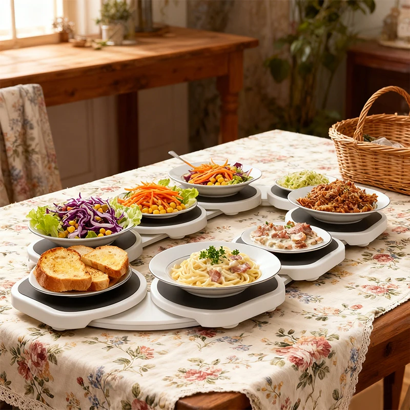 

Kitchen Dining Table Turntable Kitchen Countertop Turntable 360 Degree Rotation Versatile Heat Resistant for Rectangular Table