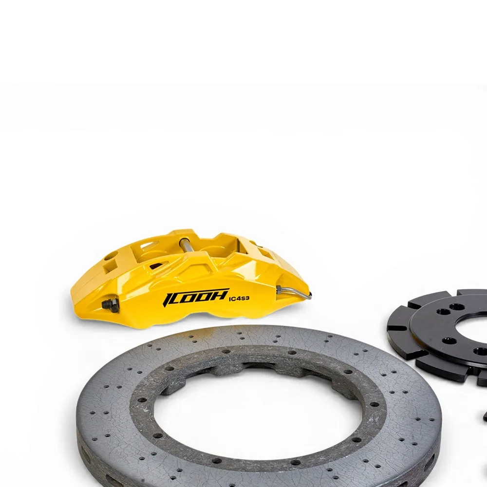 Hochwertiges IC4S3 Carbon-Keramik-Bremsscheiben-Kit hinten 355X28 4-Kolben-Bremssattel passend für BMW M3 (E30/2S) 1986-1990