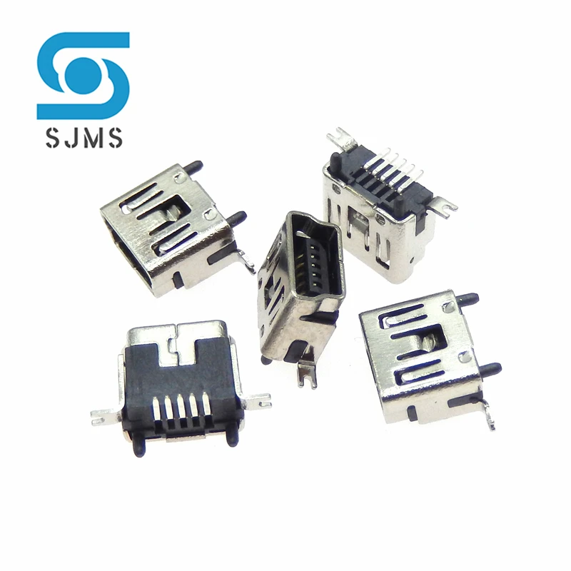 

5/10PCS Mini USB Type B 5 Pin SMT 2Pin PCB 180 degree SMD Female Socket Connector V3 Micro USB Short paragraph