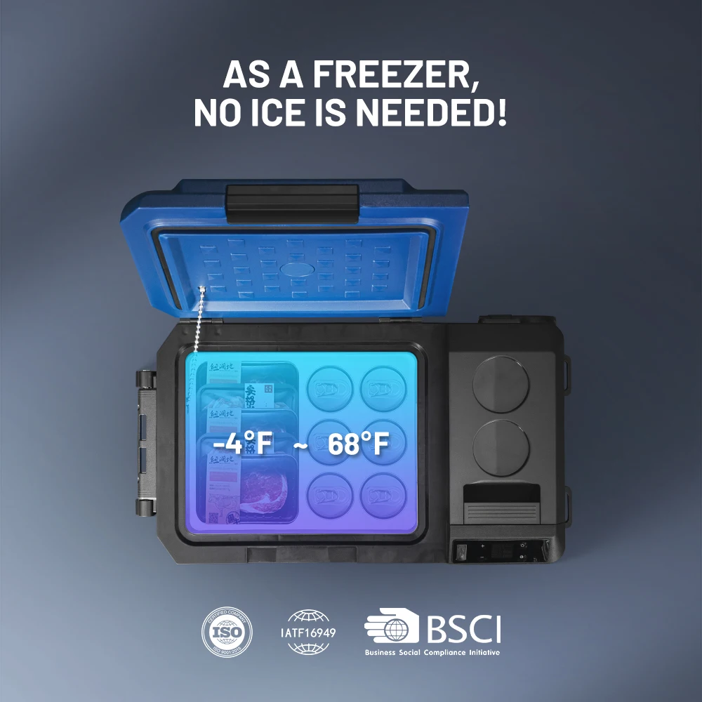 WTW25 Portable Car Fridge Freezers AC 100-240V DC 12V 24V Compressor Electric Camping Refrigerator Detachable Battery