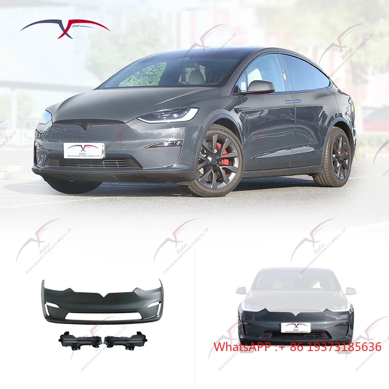 For Tesla Model X Body Kit 2017-2018 Carbon Fiber Modification New Front Bumper Upgrade with Fiberglass Protection