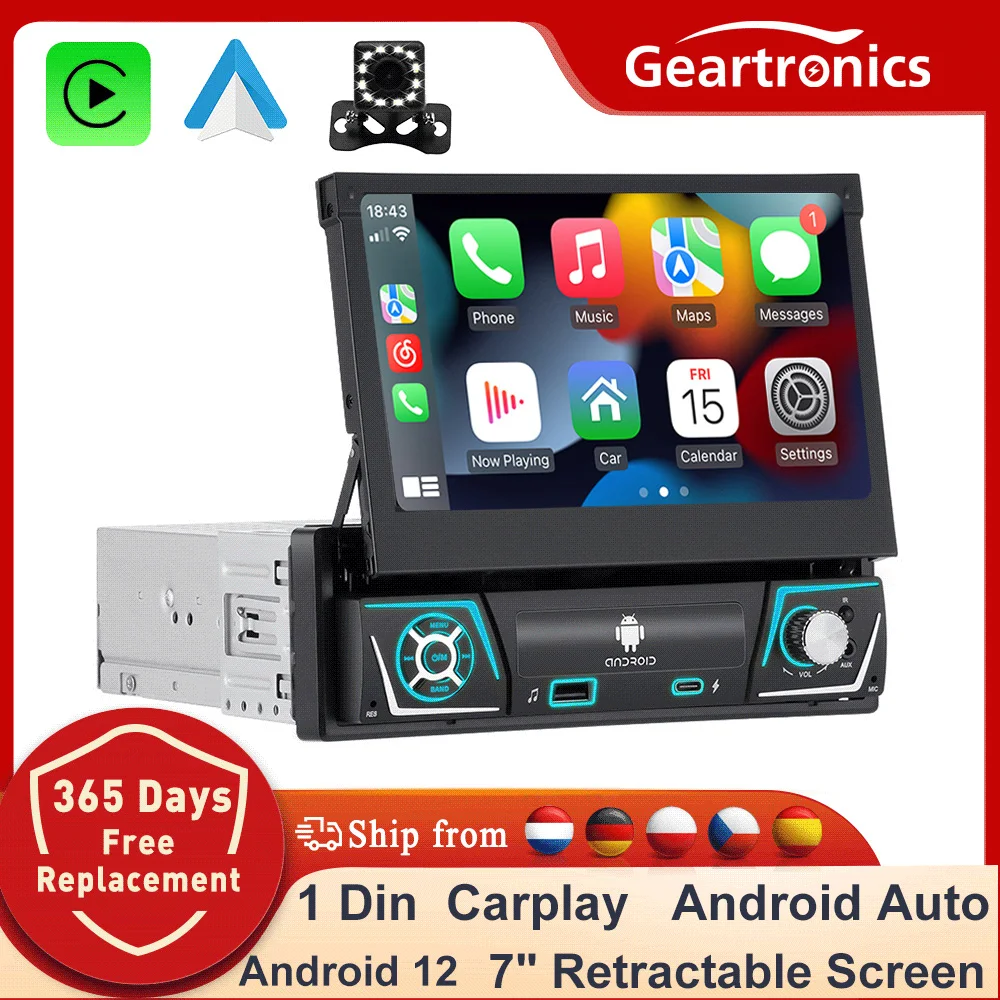 1 Din Android Carplay Auto Universal 7