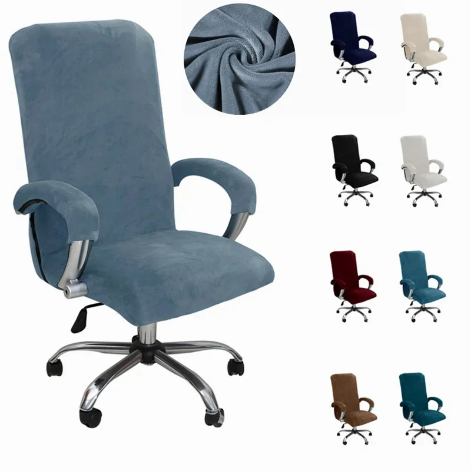 High Quality Black, Blue, and White Office Computer Desk Chair Covers - Armchair Protector with Armrest Gamer Covers - Housse De