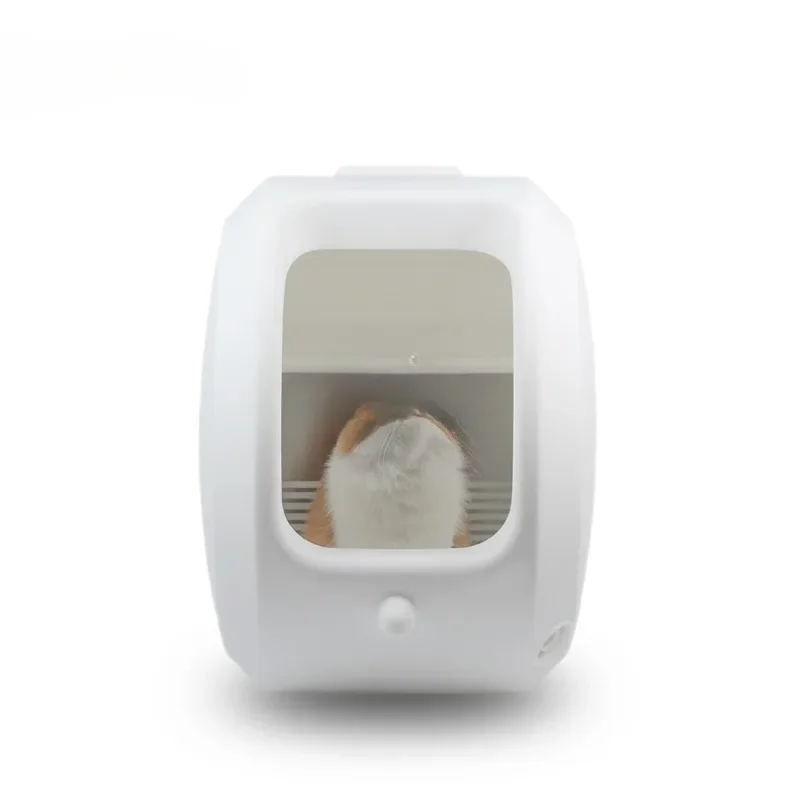 2024 New Li-Semi-automatic Litter Box Semi-Closed Automatic Cat Toilet Cat Litter Self-Litter Box