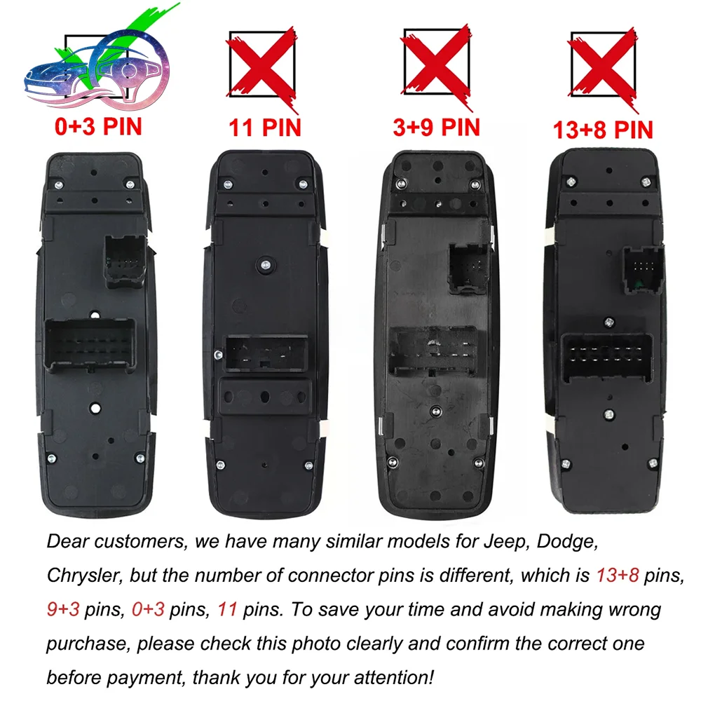 

NEVOSA 4602536AD 4602536AE Double Auto Car Lifter Window Switch For Chrysler Town Country Dodge Grand Caravan 2008-2015