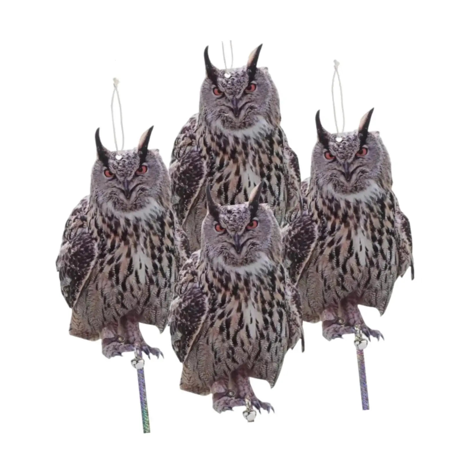 

4 Pieces Owl Scarecrow Decorative Realistic Owls to Scare Birds Away Adornment Owl Decoys for Porch Orchard Garden Farm Balcony