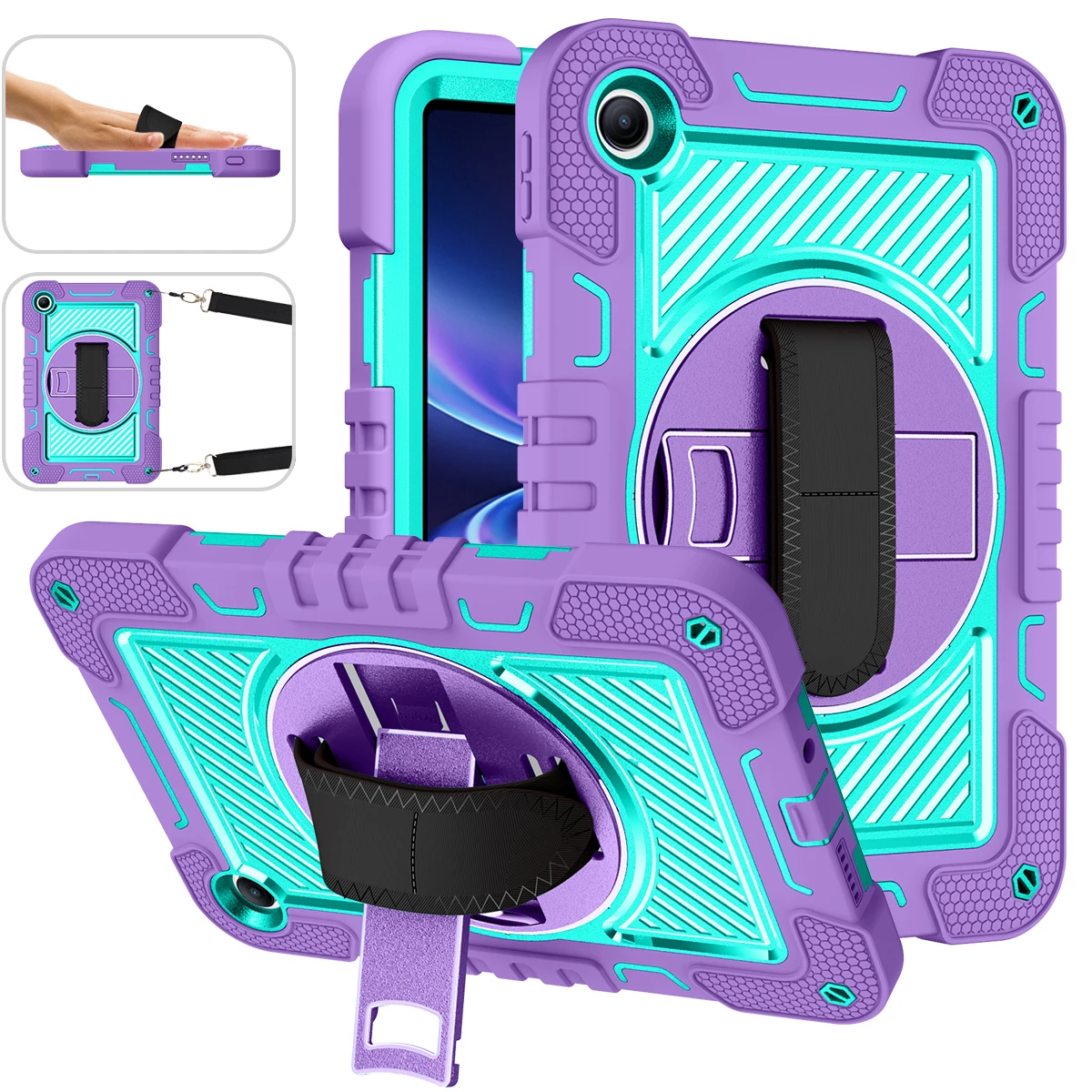 Étui pour Xiaomi RedMi Pad 2 SE 9.7 pouces 2026 Poco Pad C1, housse de tablette antichoc pour enfants, avec sangle de main et d'épaule pour RedMi Pad 2 9.7 pouces