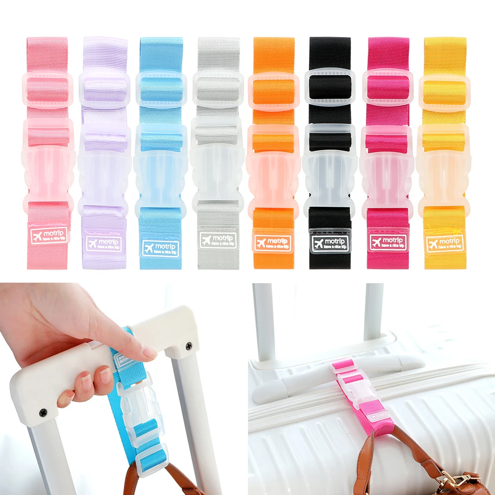 Adjustable Luggage Bag Straps Anti-lost Travel Suitcase Straps Buckle Lock Hooks Carrying Clip Baggage Tie Down Belt