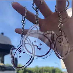 Anime Love and Deepspace Sylus Acrylic Three Cats in A Row Keychain Creativity Cartoon Keyring Q Version Delicate Xmas Gifts