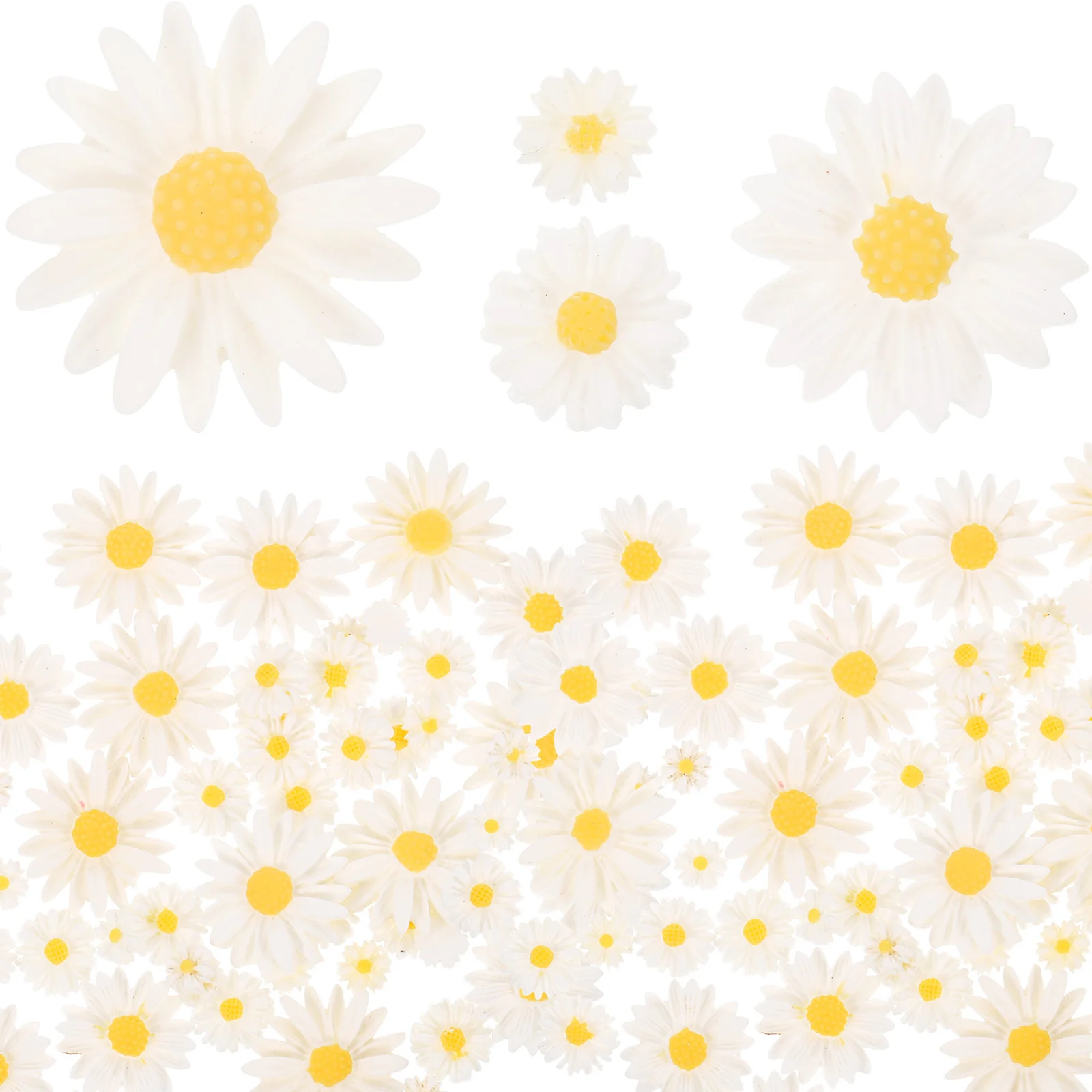 

60Pcs Miniature Daisy Resin Crafts Tiny Flowers Embellishments for DIY Jewelry Making Hair Clip Decor Phone Shell Ornament