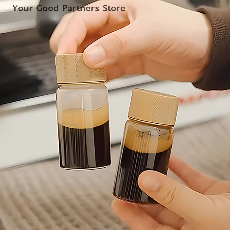 1pc 20/25/30ml Mini Glass Bottle For Coffee Concentrate Milk Juice Leakproof Bottle With Lid Mason Jar Portable Empty Jar