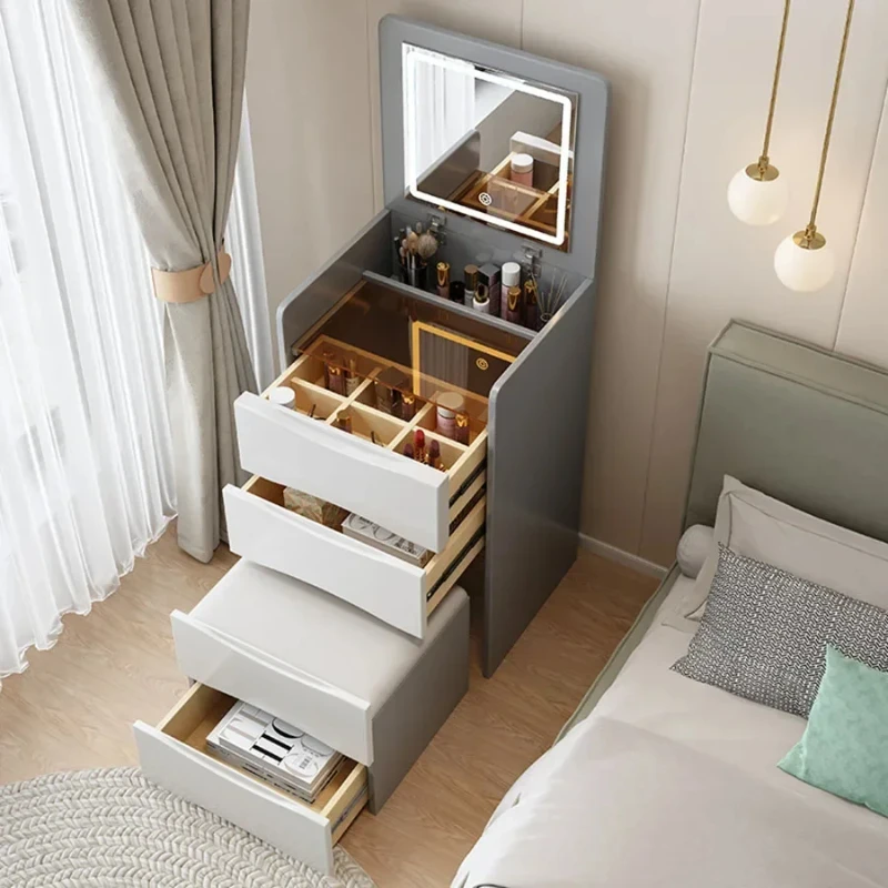 Bedroom luxury modern wardrobe organizer storage salon showcases white wardrobe Tocador Maquillaje home furniture CTG-101