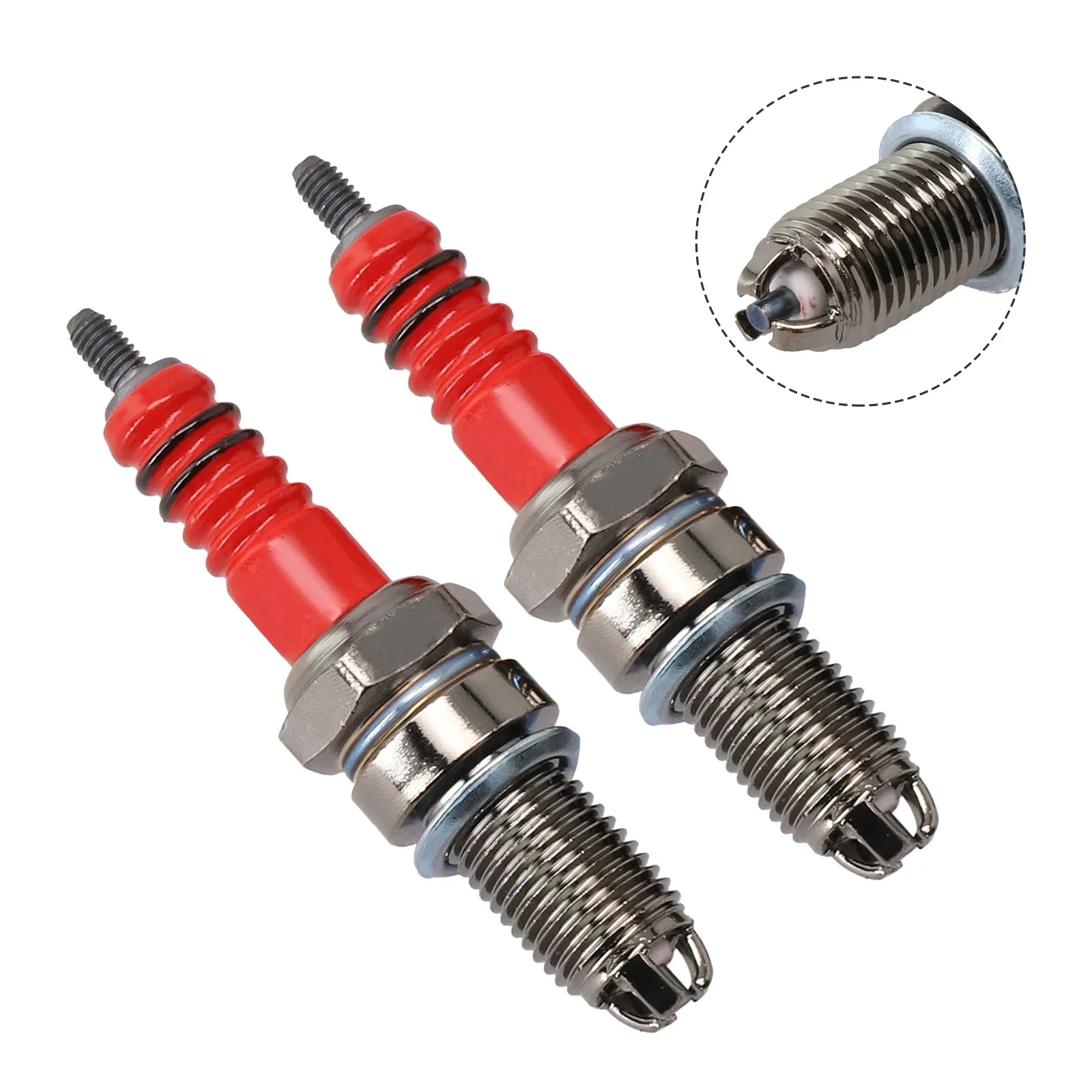 New High Quality Spark Plug 2Pcs Assembly Part Replacement Accessory For CG125 CF250 CH250 For D8TC 125cc 150cc 200cc