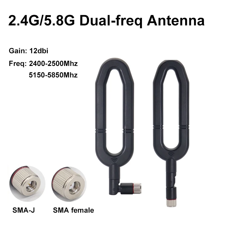 

2Pcs 2.4Ghz 5.8Ghz Dual band Antenna 2.4 Ghz ABS SMA High Gain 12dBi 2.4G WiFi Antenna For WiFi Router ASUS