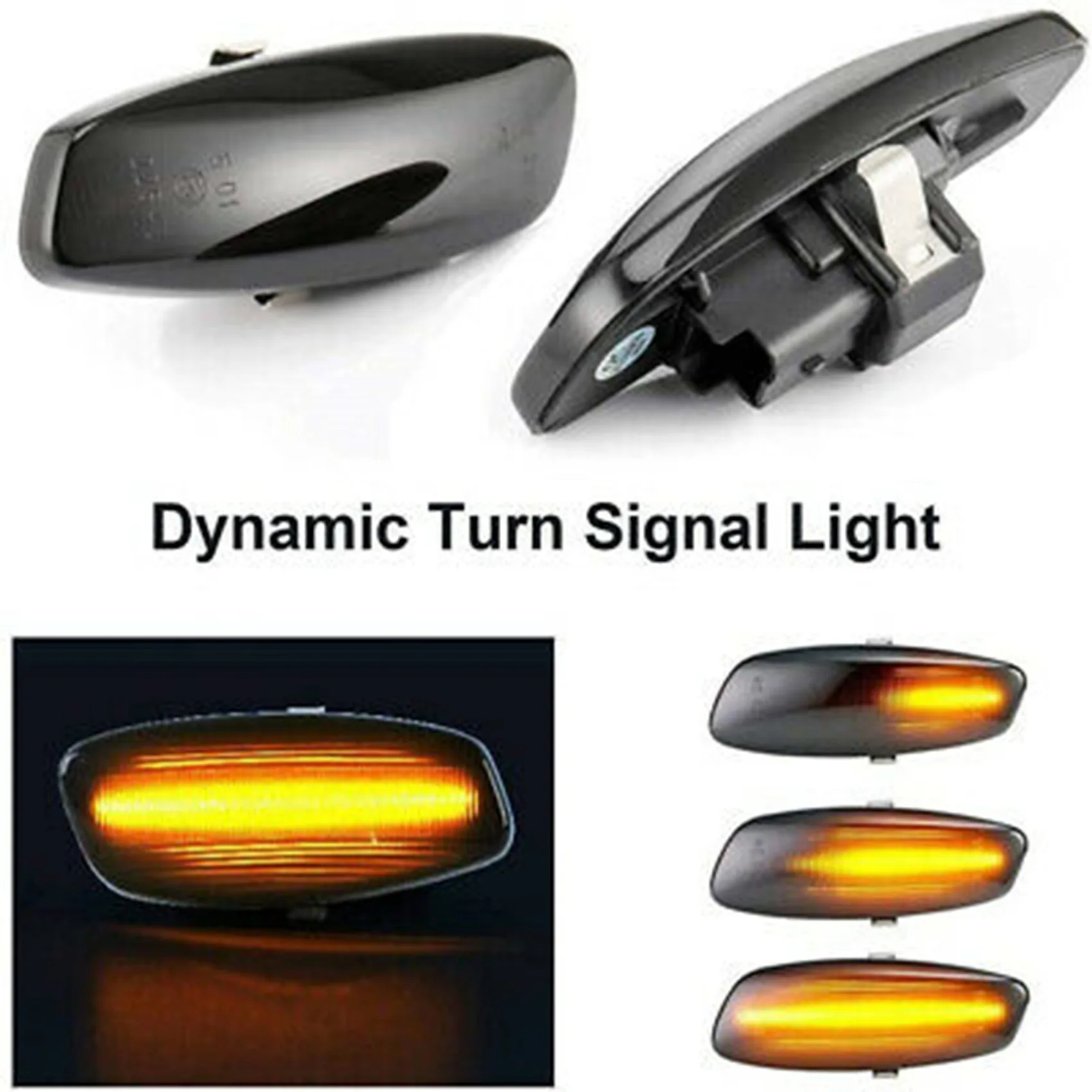 1 Pair Dynamic LED Side Indicator Repeater Blinker Light Fit for Peugeot 207 308 3008 5008 RCZ Citroen 6325G5 6325G6