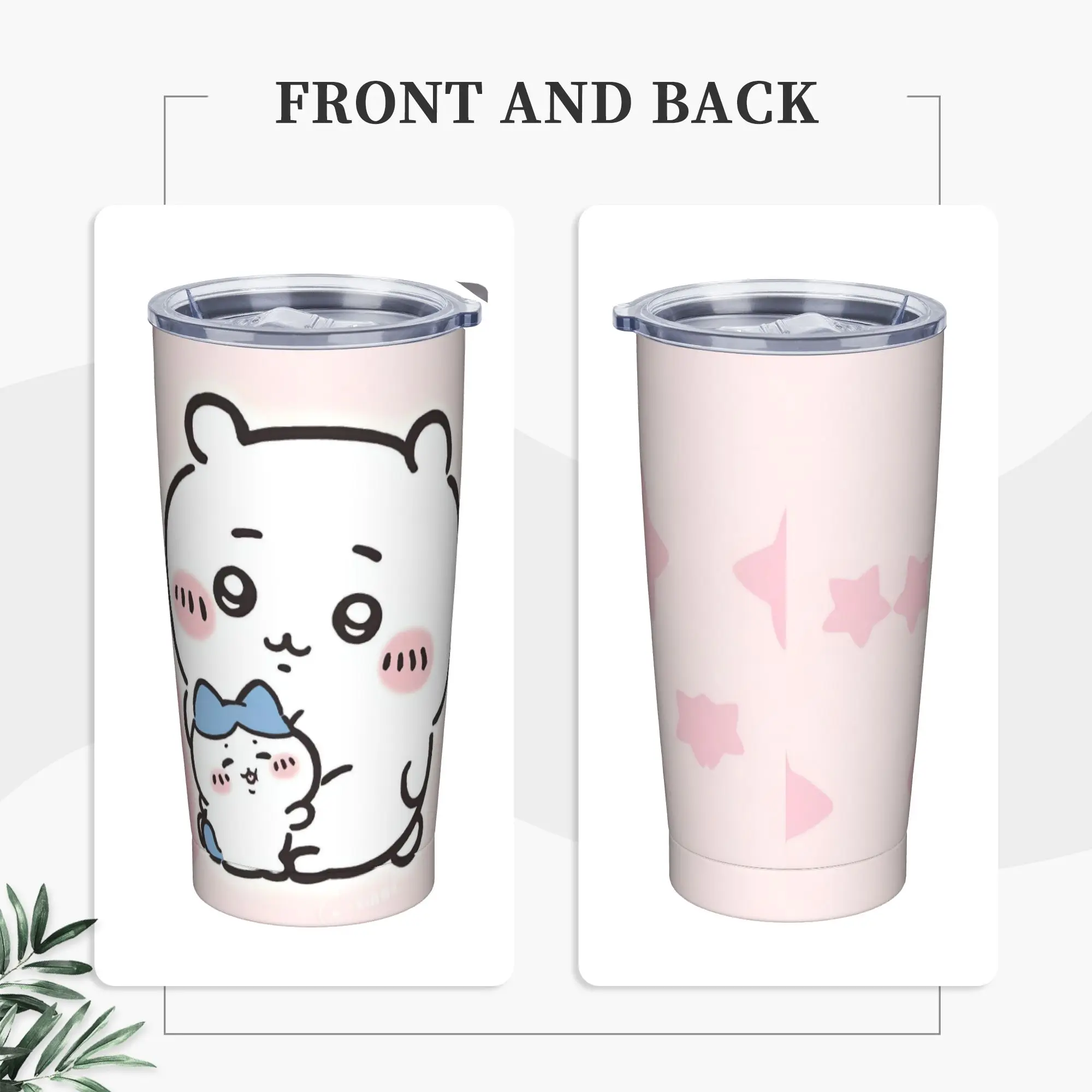 

Stainless Steel Tumbler Chiikawa Car Mugs With Straws Beach Cold Drink Water Bottle Keep Heat Large Capacity Thermal Mug