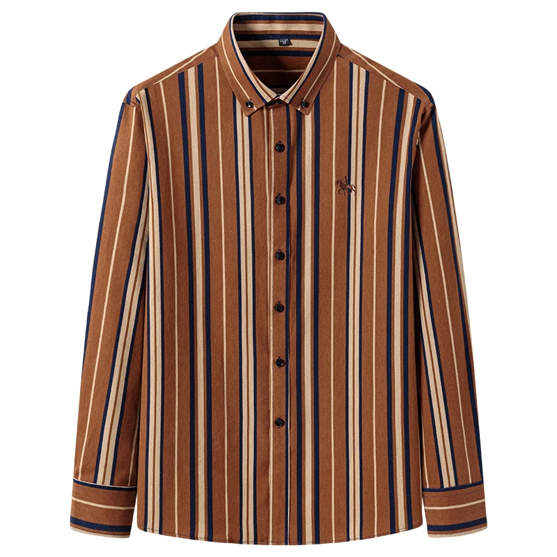 メンズ長袖チェック柄ストライプオックスフォード,胸刺embroidery,レギュラーフィット,ボタンワークシャツ,s〜6xl,綿100%,新品,秋,2022