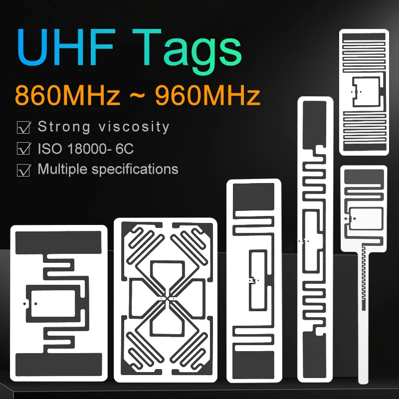 20/50/100PCS 860-960MHz RFID UHF Tags Long Range Sticker ISO18000-6C Wet Inlay Chip Electronic Smart Lable 6 Sizes