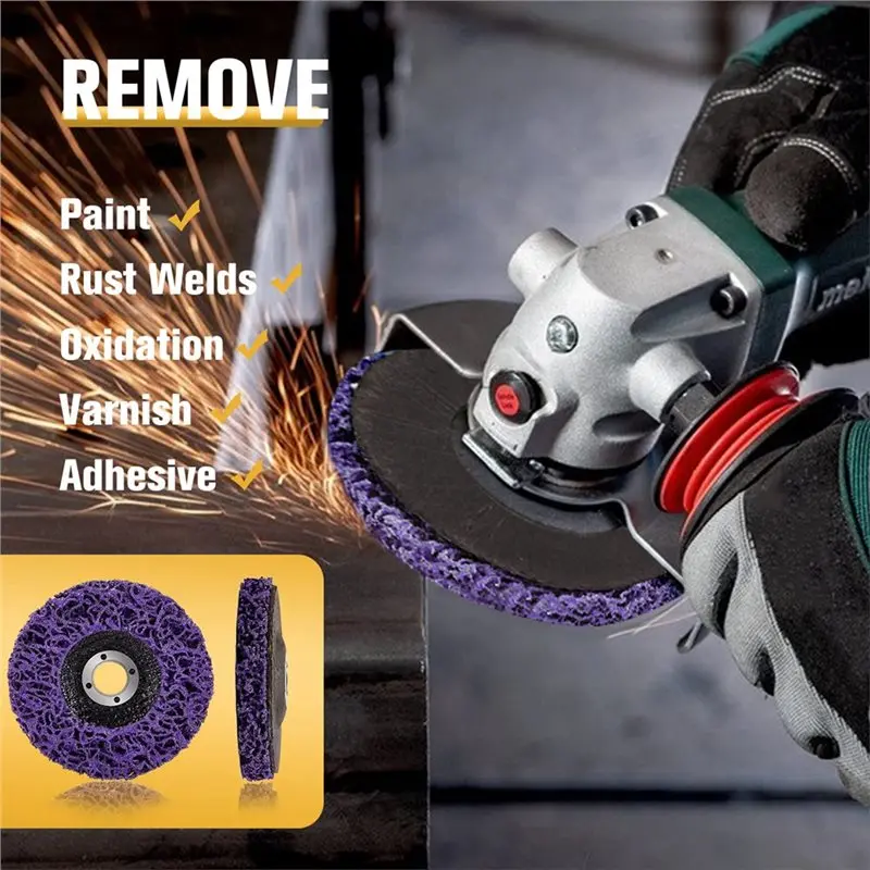 AB42-10 Pack Strip Disc Wheel For Angle Grinder Paint Rust Removal 5/8