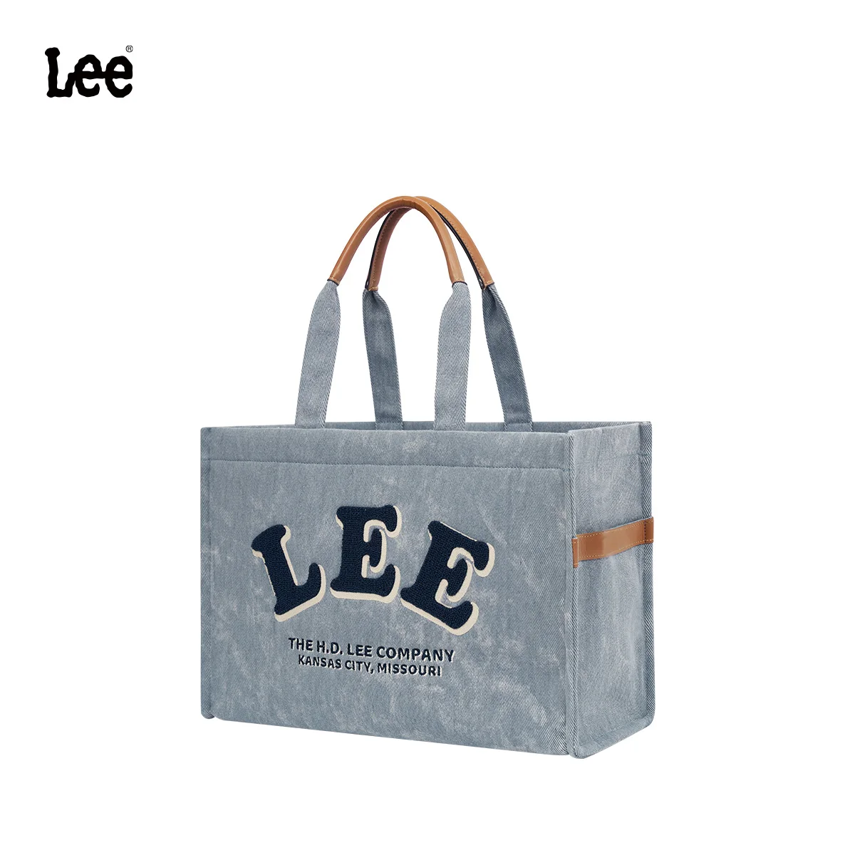 

LEE Retro Leather Denim Ladies Luxury Handbag Beach Bag Women Daily Commute Traveling Big Size Daypack Large Jeans Tote Bag