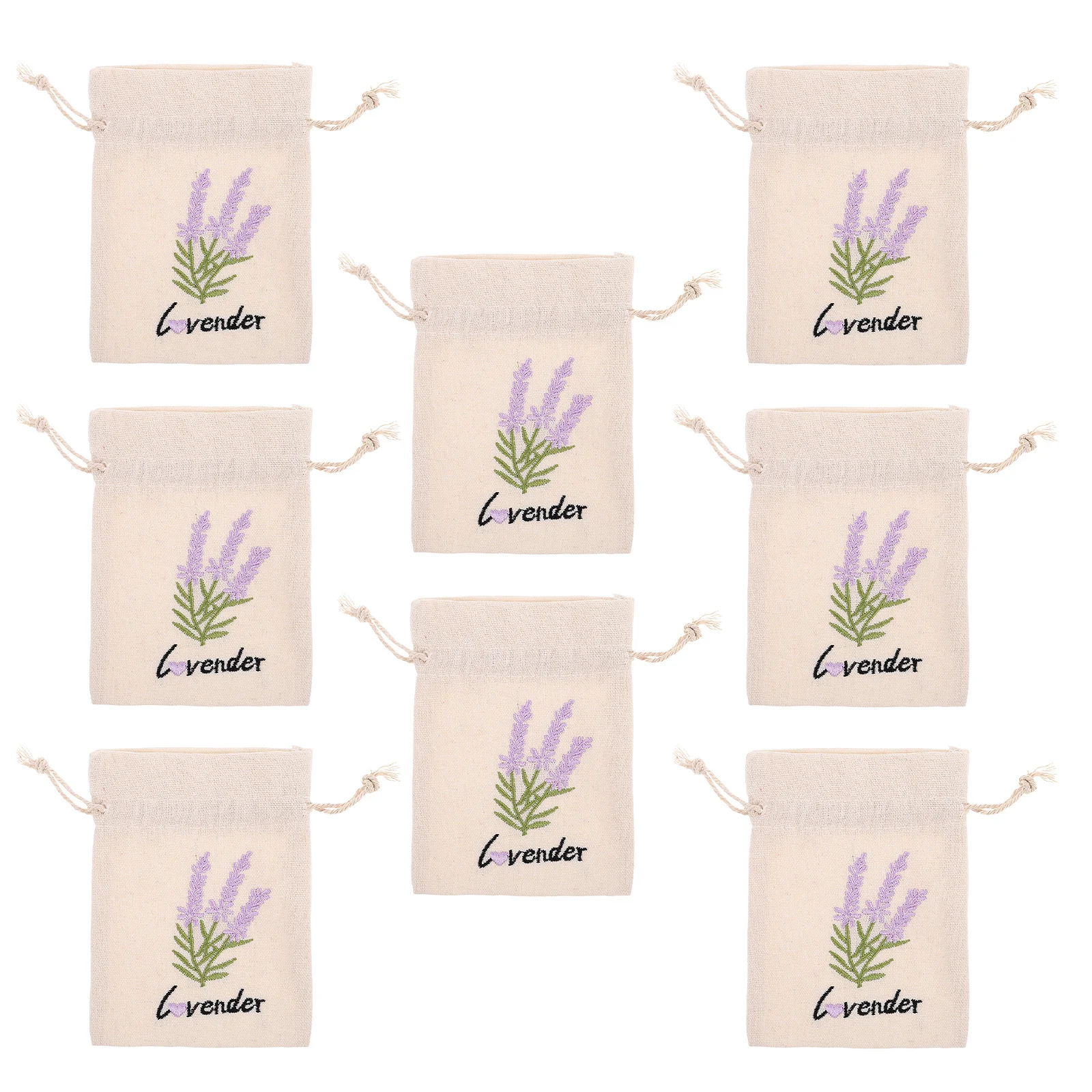 

8Pcs Embroidered Canvas Bags Drawstring Pouches for Jewelry Storage Cloth Scented Sachet Reusable Bulk Pack Jewellery Packaging