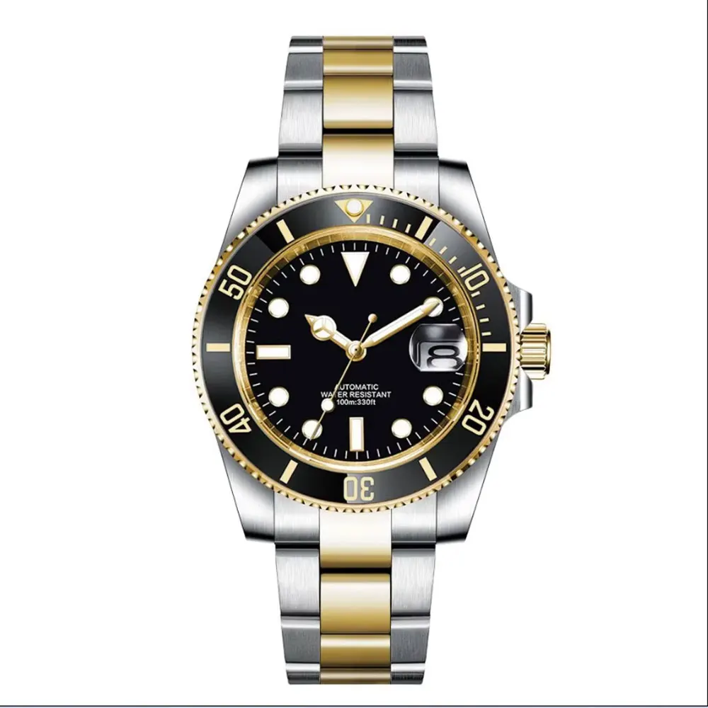 Jam Tangan Pria 40mm Diving NH35 Luminous MIYOTA 8215 Automatic Mechanical dengan Logo Kustom SUB Kristal Safir Jam Tangan Pria.