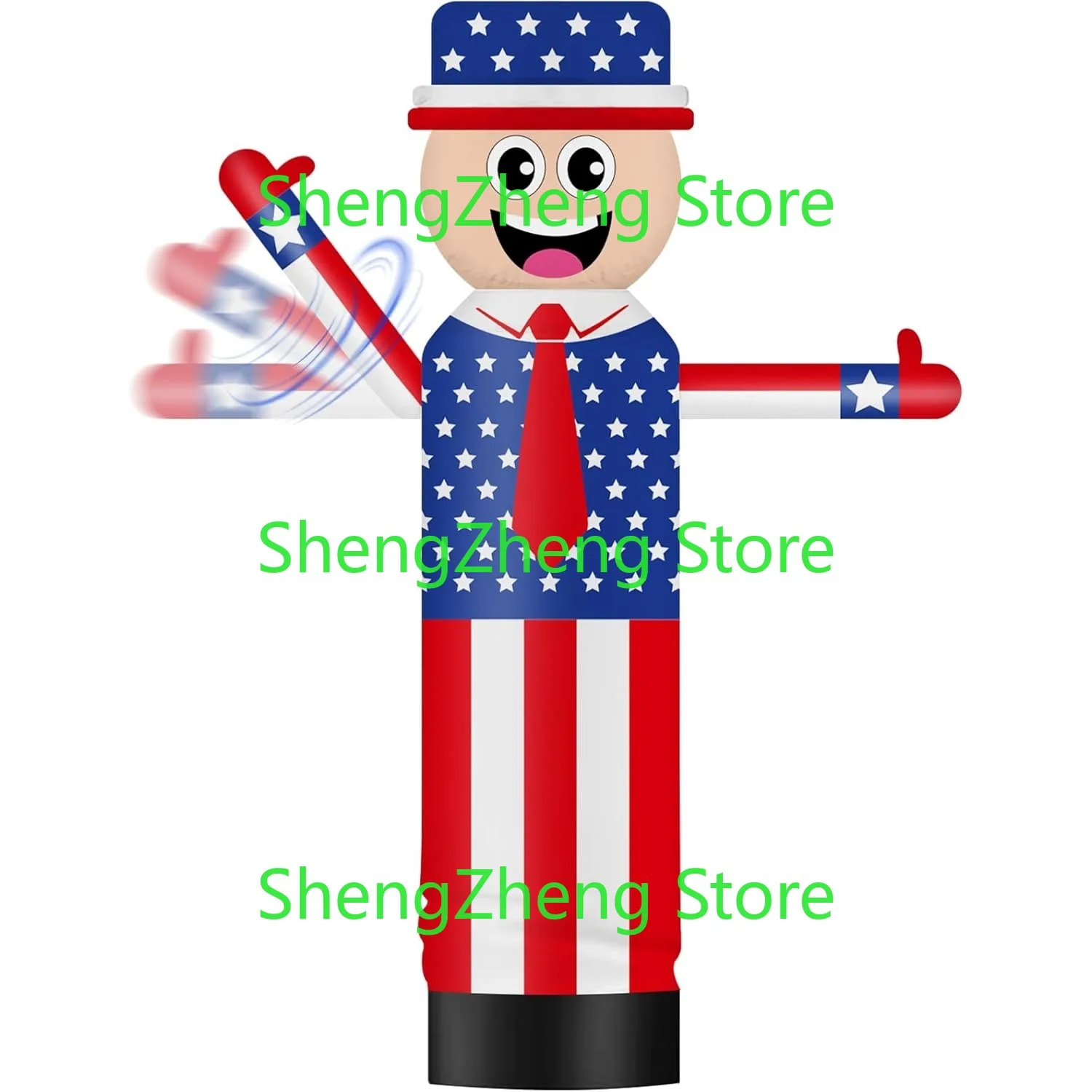 1Pcs 8FT Tall Inflatable Wavers American Flag Inflatable Tube Man (18''Diameter)  for Outdoor Decoration (Blower Not Included)
