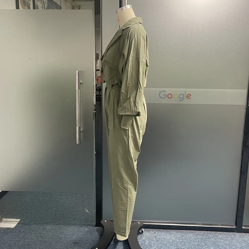 Set Woman 2 Pieces Elegant 2024 Temperament Commuting Lapel Casual Long Sleeved Top and Minimalist Pockets Long Pants Set