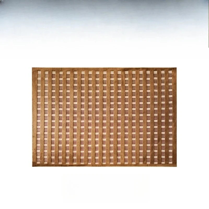 Gold brown amber carpet living room bedroom high sense designer contrasting color geometric color floor mat