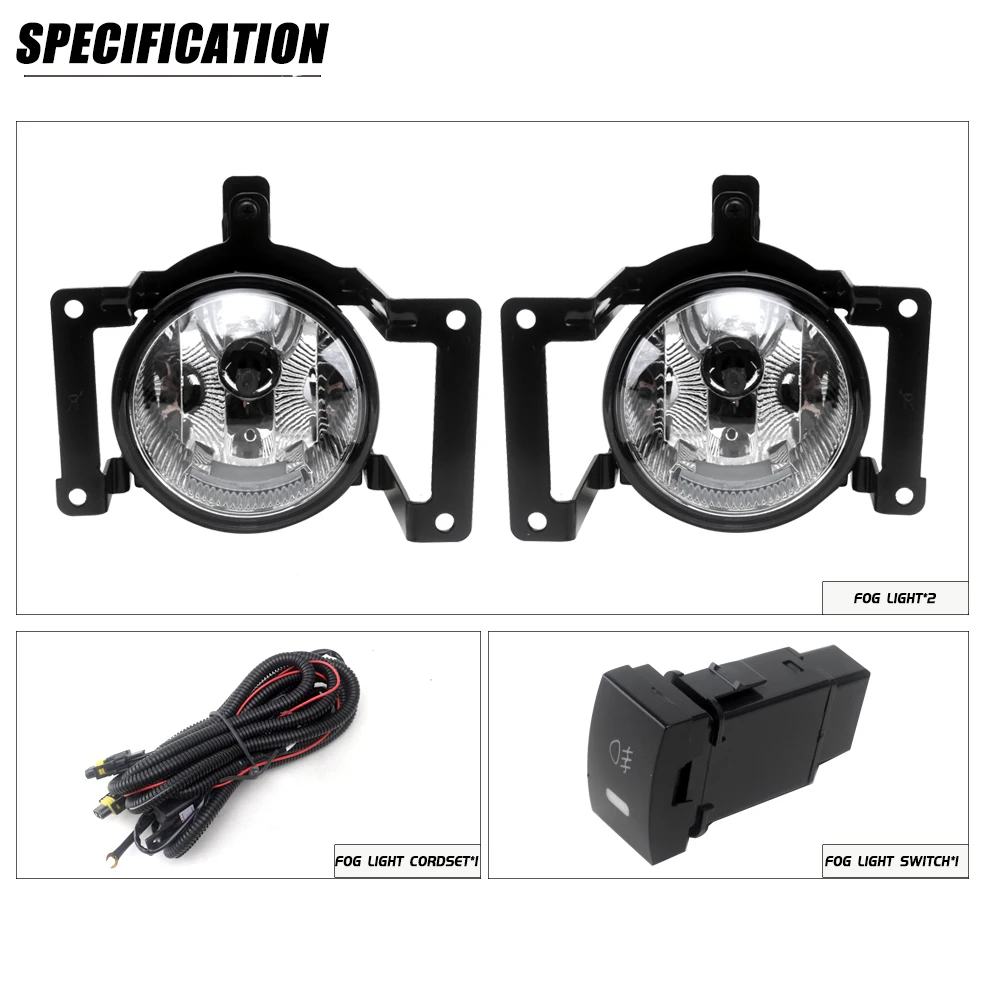 Front Bumper Fog Lamp Upgrade  FOR Hyundai TUCSON 2003 2004 2005 2006 2007 2008 Version Additional Foglight Set Switch + Wiring