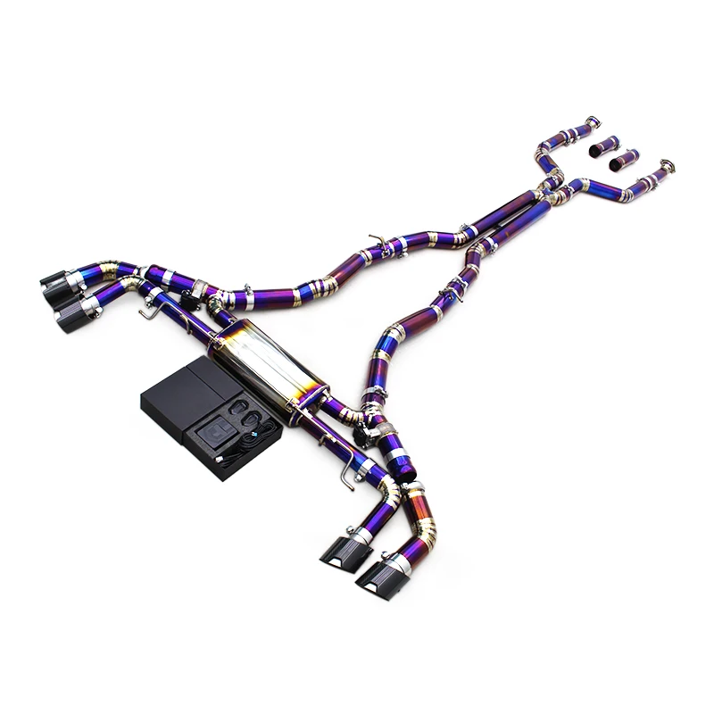 Custom Valved Exhaust Titanium Pipes For BMW X5M F95 X6M F96 LCI 4.4TT 2020-2024 Sport Car Valvetronic Exhaust System