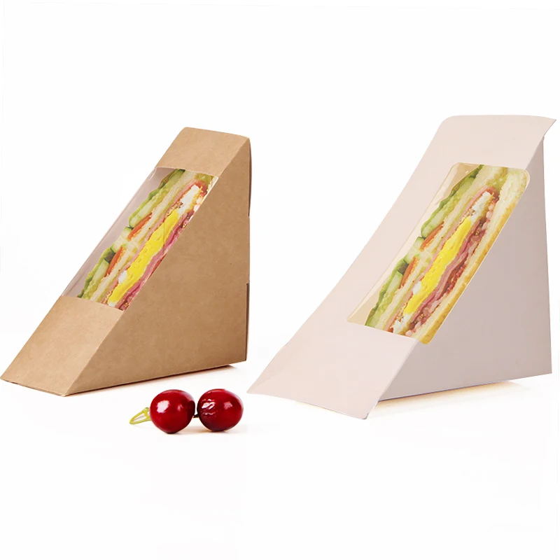 Customized productSmall Single Brown Sandwich Box Packaging Kraft Sandwich Box Container