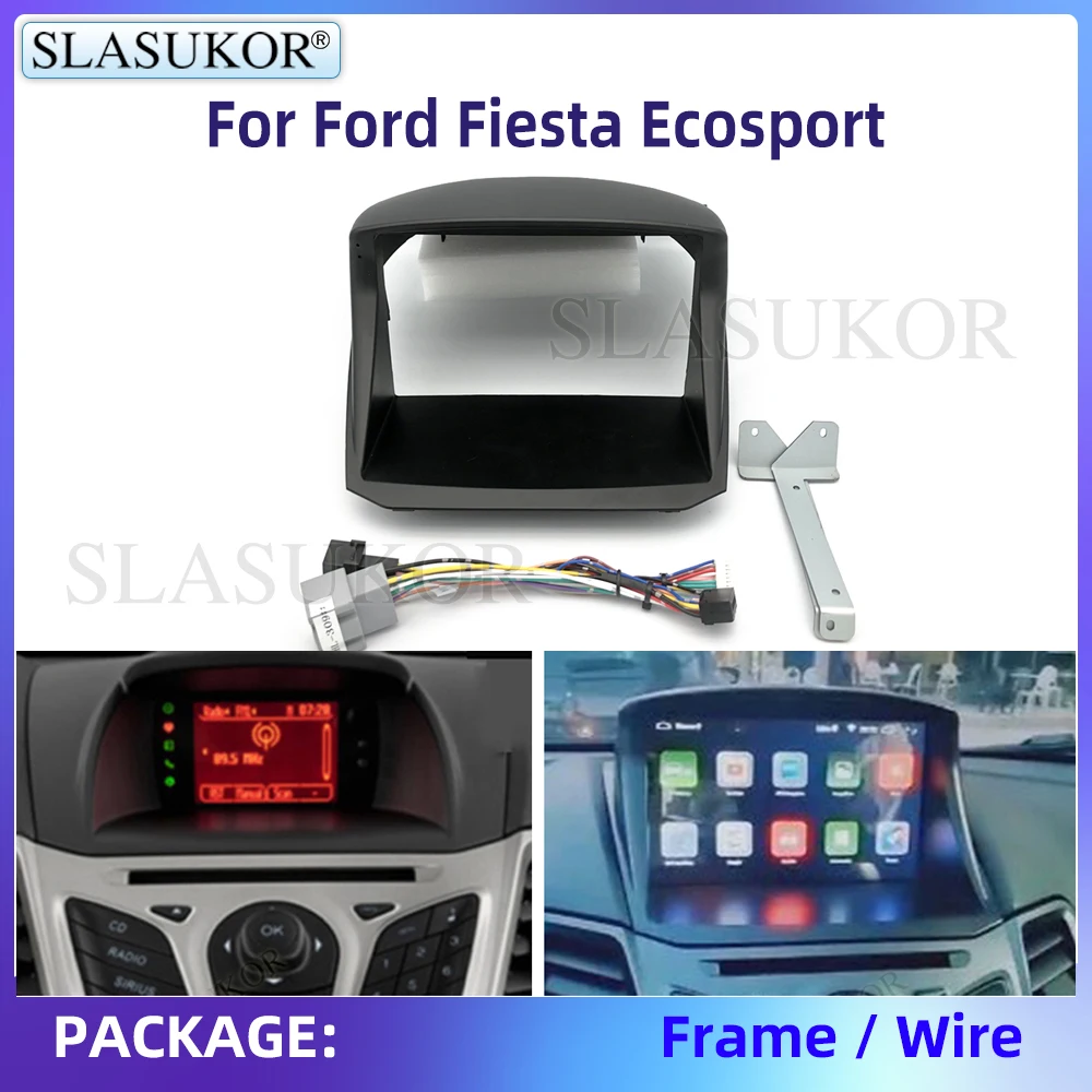 

9" Fascia For Ford Fiesta Ecosport 2008-2018 Frame Video Panel Player Audio Frame Dashboard Mount Suit Accessories With Wire