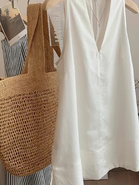 

Аутлеты Vaion Sle Льняной жилет с v-образным вырезом, висящий жилет, свободная женская верхняя одежда, дышащий повседневный удобный топ