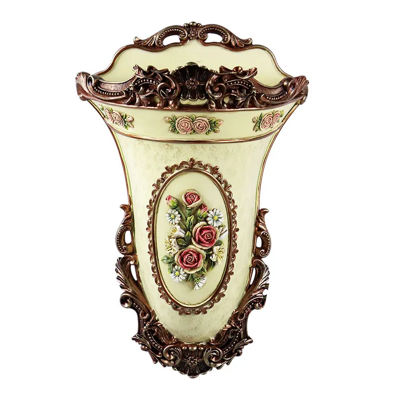 European-style wall-hung vase flower simulation vase set fashion home decoration living room pendant wall decoration