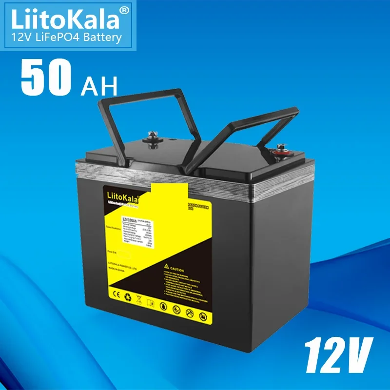 2PCS LiitoKala 12V 50Ah LiFePO4 Battery LithiumIron Phosphate Cells 4000 Cycles For RV Campers Golf Cart Off-Road Off-grid Solar